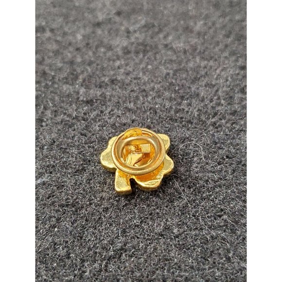 Enamel Clover Leaf Brooch Lucky charm pin | Metallic | a real eye-catche… - Picture 5 of 7